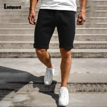 Ladguard pantalones cortos de estilo occidental para hombre, Jeans rectos, informales, clásicos, fáciles de combinar, ropa de calle, moda de verano