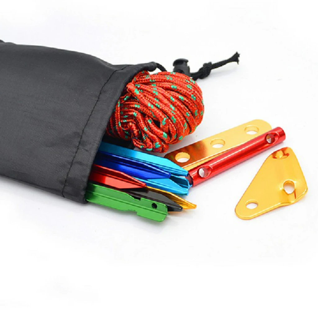 Drawstring Cord Storage Bag for Outdoor Camping Tent Stakes Awning Pegs Camping Accessories 22.5cm/ 27cm