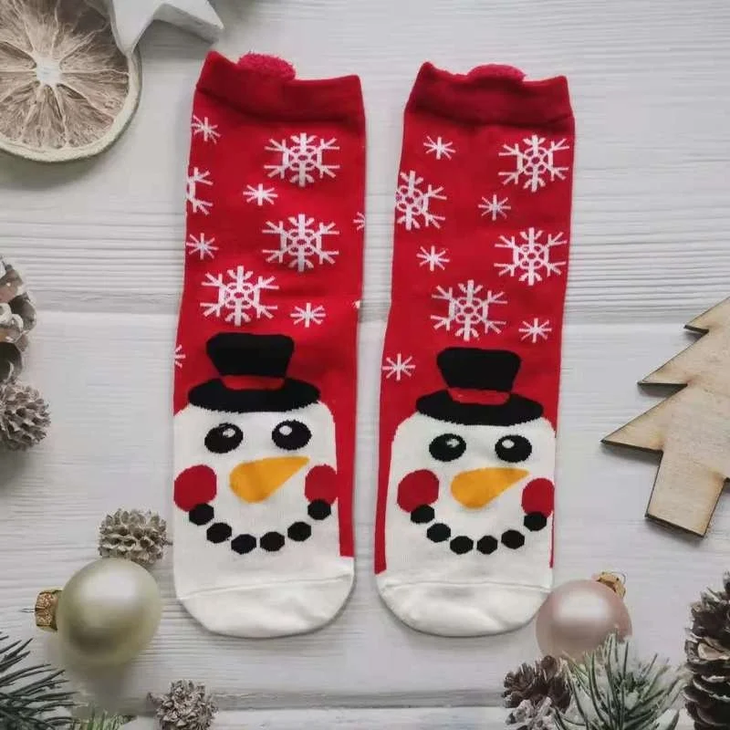 Men Christmas Sock Funny Santa Claus Tree Snowflake