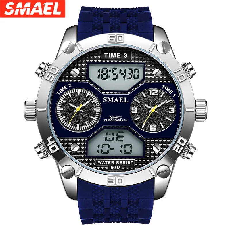 

Sml smael New Style Watch Waterproof Calendar Silica Gel Multi-functional MEN'S Table Outdoor Sports Quartz Watch