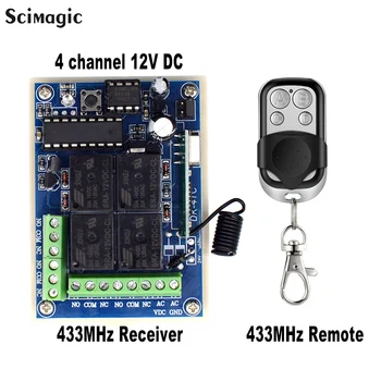 

Universal Remote Control RF Switch 433mhz DC 12V 4CH 4 Channel Wireless Remote Control Switch Relay Receiver Module Transmitter