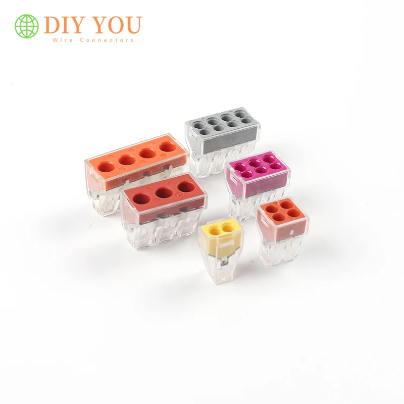

30/50/100PCS Universal Compact Wire Connector 2/3/4/6/8pin Wiring Connectors With Lever Conductor Connection Terminal Block
