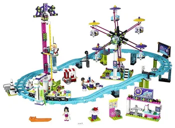 

Building BLocks Compatible Friends 41130 Bricks Amusement Park Roller Coaster figure Model building toys hobbie children