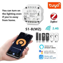 Dimmer LED 220V 230V 110V Triac Wireless Wifi RF Dimmable Push Switch with 2.4G Remote Dimmer Switch for LED Lamp Bulb S1-B(WT)
