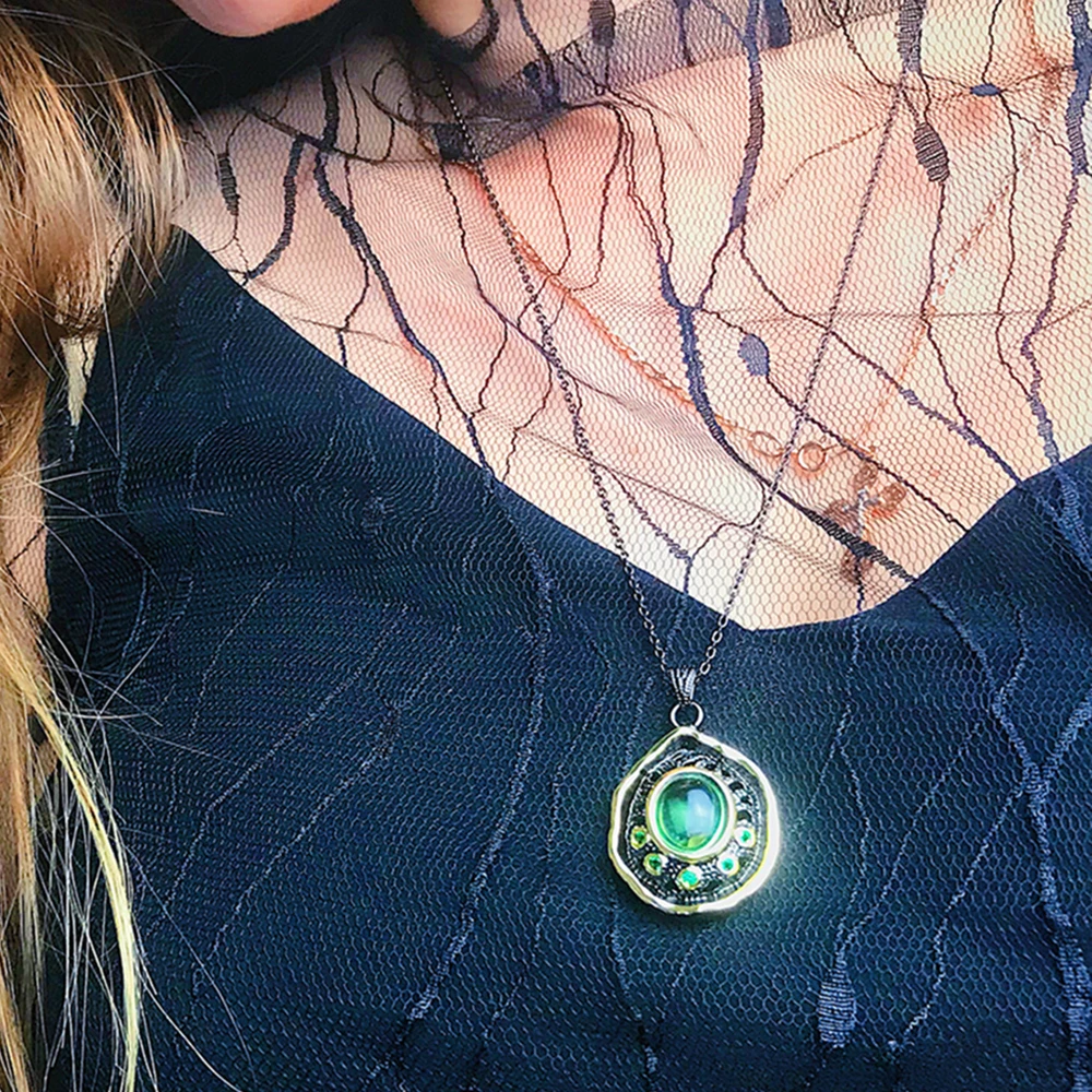 Женская цепочка с подвеской Pretty Green water drop модное медное ожерелье ювелирные