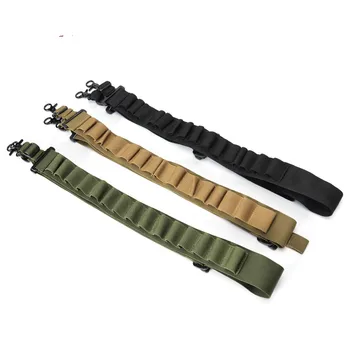 

Multi-function Tactical Rifle 15 Hole Sling Strap Double Hanging Point Seat Belt Nylon Adjustable Hunting Accessories