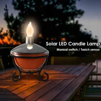 

Waterproof Iron Art Solar LED Candle Light Touch Sensor Outdoor Courtyard Lamp High Conversion Low Power Consumption