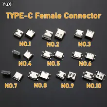 

50pcs/lot Micro USB Type C Connector Kit Set Female Charge Dock Port Plug Type-C Socket Jack for Xiaomi Huawei Samsung Lenovo