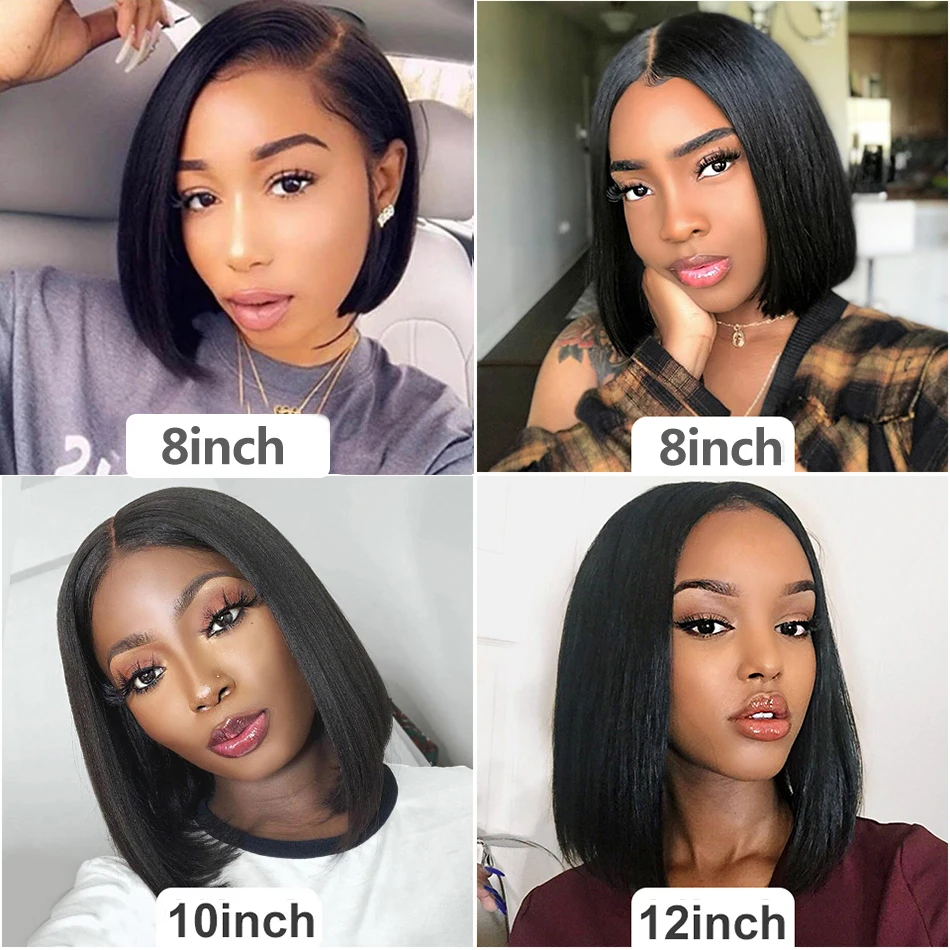 Human Hair Wig Recool Lace Front HD Lace Frontal For Women Ready To Go Short Straight Bob human hair wig,lace front wig,human hair wigs,front lace wig