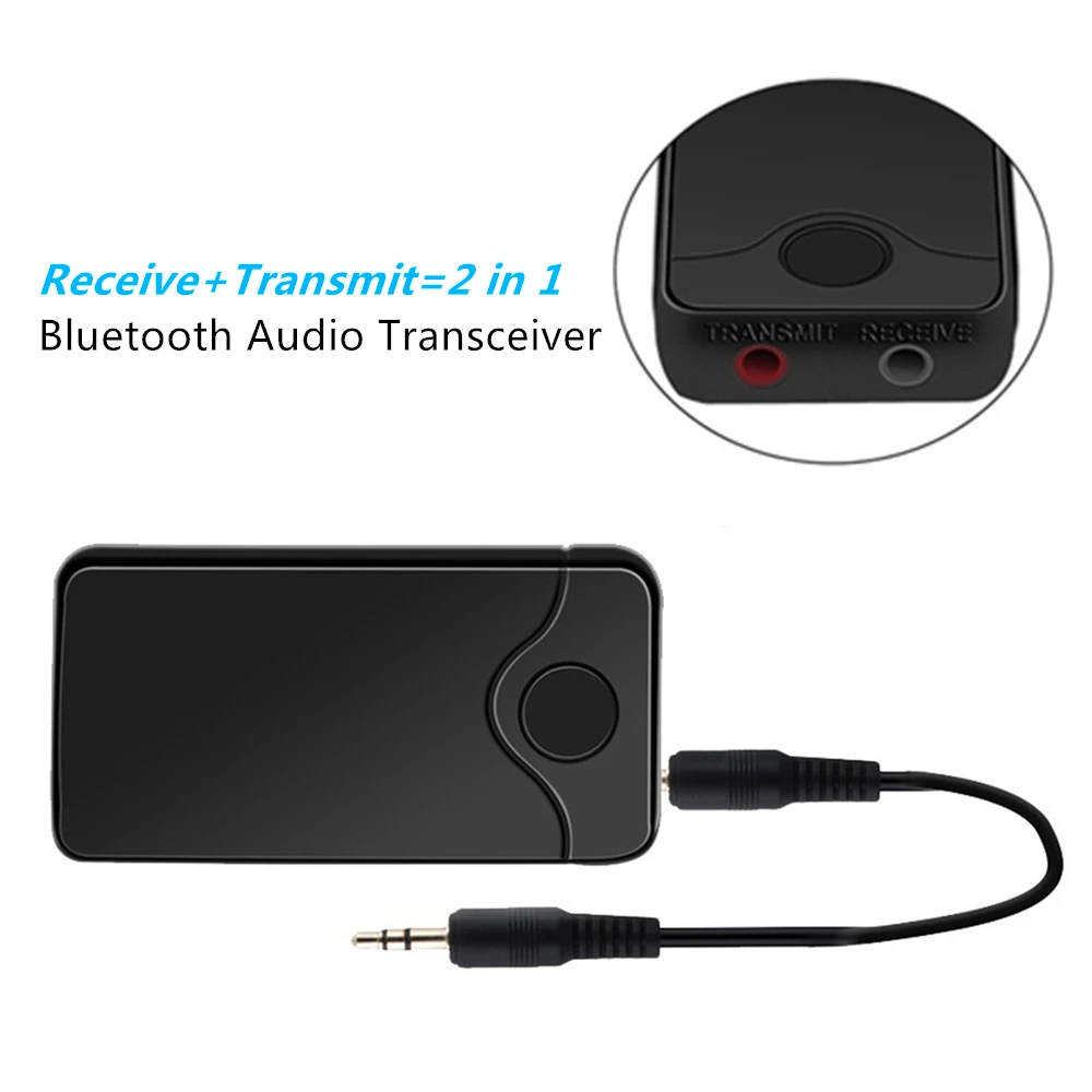 2-в-1 Беспроводной Bluetooth A2DP аудио приемник передатчик 3,5 мм AUX Jack Шум снижение стерео аудио без потерь музыку адаптер