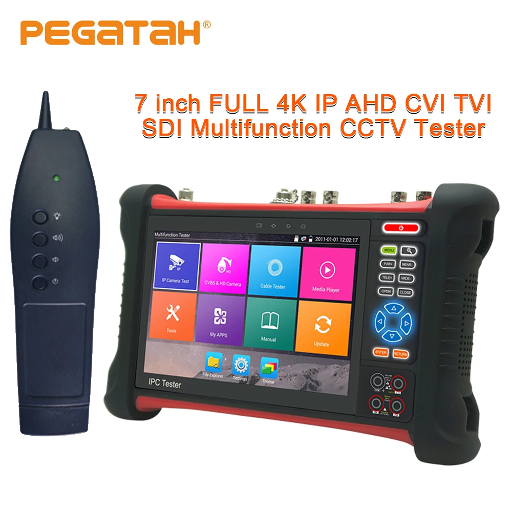 7-дюймовый тестер IP-камеры 8 Мп TVI CVI AHD SDI CVBS IP 6 в 1 CCTV монитор камеры безопасности HDMI