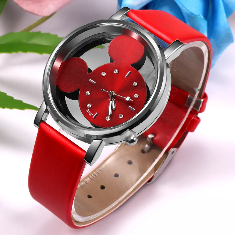 Relogio Новые Роскошные полые женские часы с Микки Маусом из мультфильма Модные