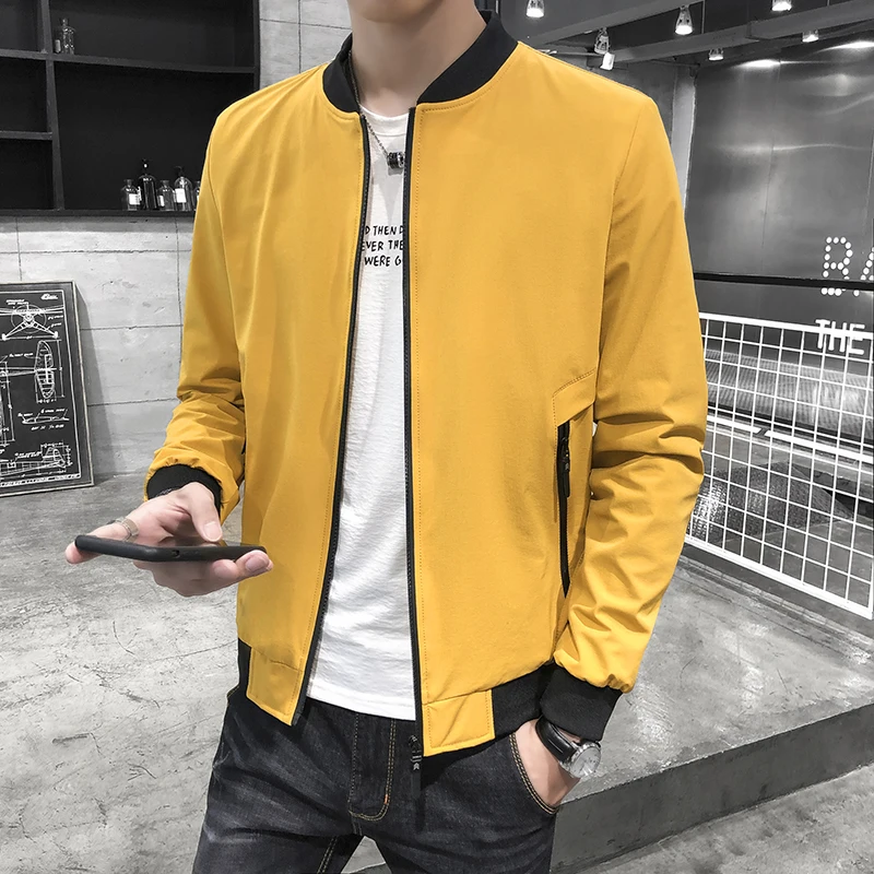

Jacket men 2019 new spring and autumn large size jacket jacket men's simple slim collar baseball sports brand men's clothing