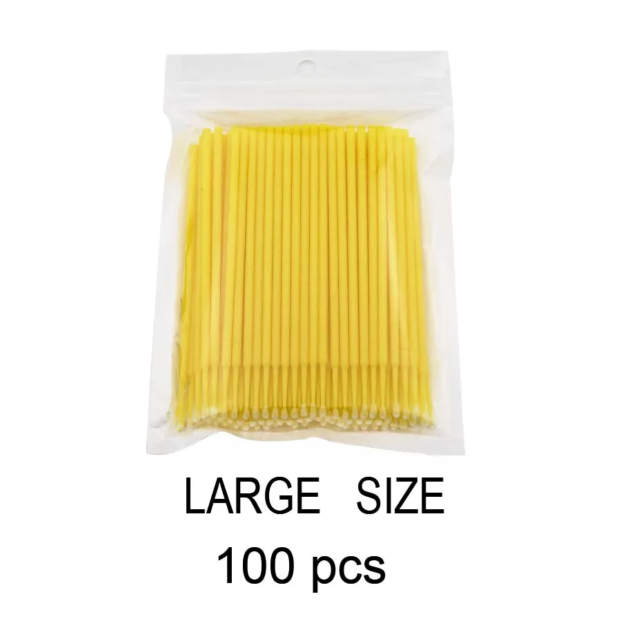 100 Pcs Yellow 100 шт Клей для ресниц Чистящая палочка макияж щетка прочный здоровье и безопасность пластиковые одноразовые чистящие ресницы косметические продукты - Цвет: 100 Pcs Yellow