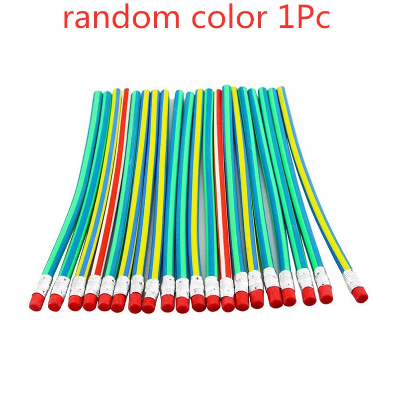 random color 1pc 1 шт., магический гибкий мягкий карандаш с ластиком, Канцелярский резиновый, свинцовый, школьные, офисные принадлежности, случайный цвет - Цвет: random color 1pc