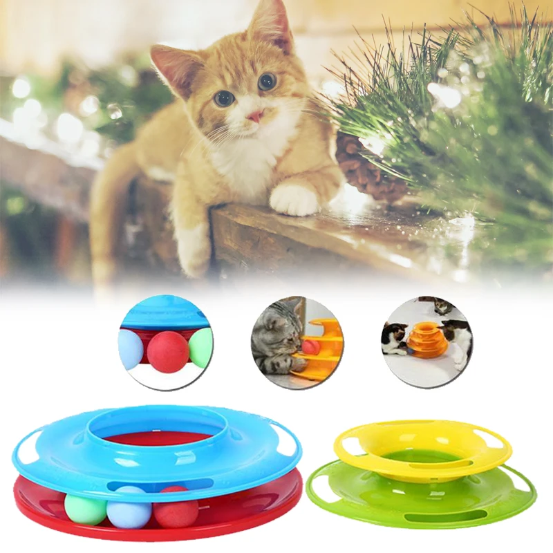 Игрушка для кошек, Intelligence, три слоя, товары для кошек, Игрушечные Мячи для домашних животных, пластмасса