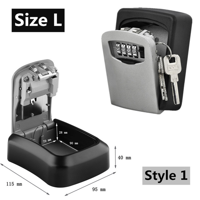new wall-mounted key storage box 4 digit combination password security password lock keyless home safe stash