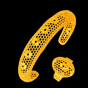 

Dubai big women bangle and ring set Bride Bracelets Ethiopian/france/African/Dubai Jewelry gifts