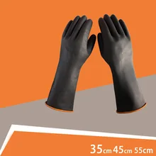 Кухонные моющие резиновые сверхпрочные латексные кашемировые перчатки водонепроницаемые с длинными рукавами безопасные рабочие перчатки водонепроницаемые