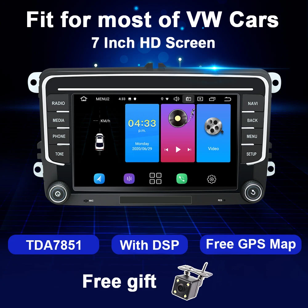 Android 10 Car Radio GPS For Volkswagen VW Passat Polo GOLF 5 6 Touran Jetta Tiguan Magotan Sharan Seat Multimedia 2 Din NO DVD