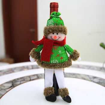 

Red Wine Champagne Bottle Ornament Cover For Christmas Party Table Decor 30*20cm