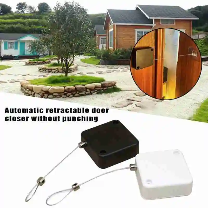 Door Closer Automatic Door Closer Punch-Free Automatic Drawstring Bracket door closer