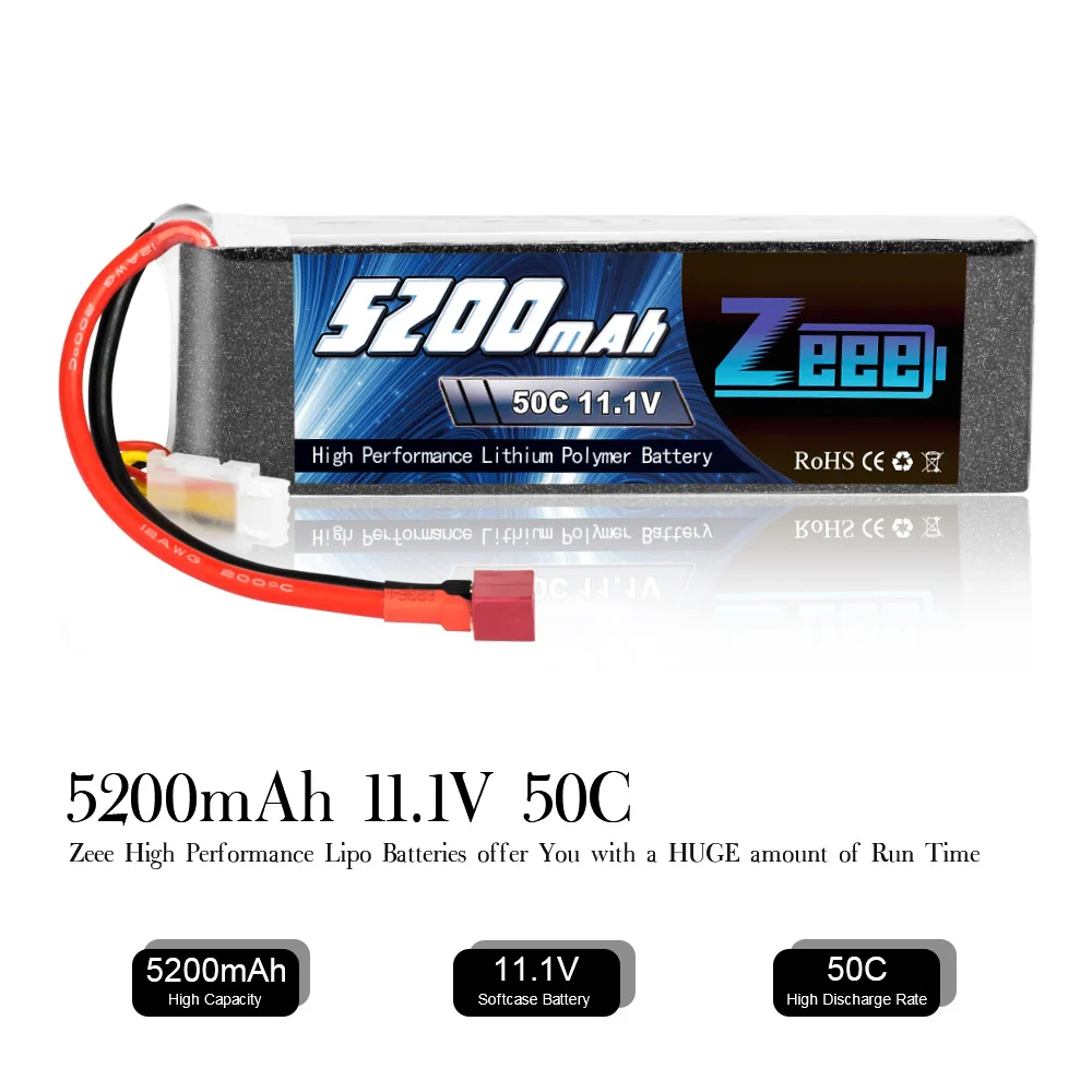 Zeee 3S RC LiPo аккумулятор 11,1 V 5200mAh 50C Deans штекер с XT60 разъемом для RC автомобилей вертолет Квадрокоптер лодка RC самолет