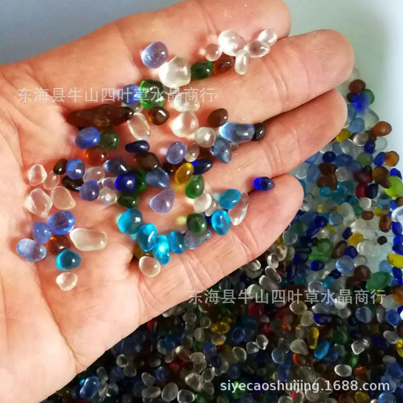 100g Five-color Coloured Glaze Gravel Buddhism Qibao Five-color Coloured Glaze Offerings Manja Consecration Shop Fish Tank bonsa