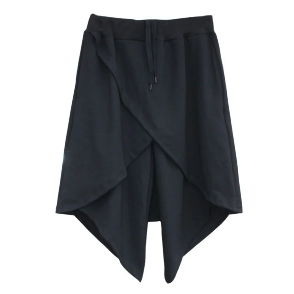 Description Picture 2 of itemFake Two Pieces Trousers Of Irregular Culottes Harem Cropped Pants Men  Hip-Hop Shorts Male Hair Stylist Personality 26-42