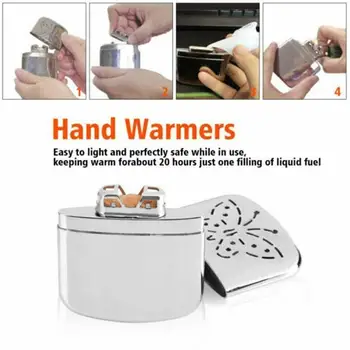 

Outdoor New Metal Hand Warmer Petrol Reusable Pocket Portable Ski Winter Camping Supplies