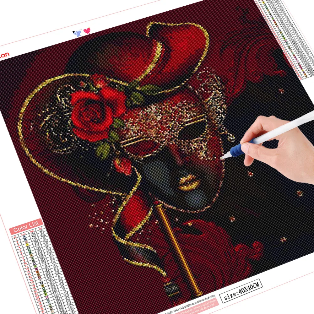 Diamond Painting Full Square New Arrival Masks 5d Woman Diamond Embroidery Full Display Handmade Gift (1)