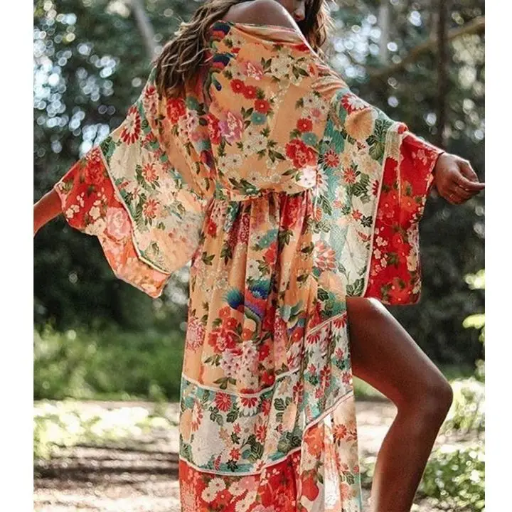 Costumi Da Bagno Donna Abito Da Spiaggia Sexy Floreale Ktfan Sarong Bikini Coprispalle Avvolgere Pareo Beach Cover Up Robe De Plage