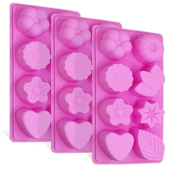 

Supply Silicone Mold Kitchen Baking Tools 8Flower Leaf Heart-Shaped Cake Mold Handmade Soap Mold Pudding Ice Skin Moon Cake Mold