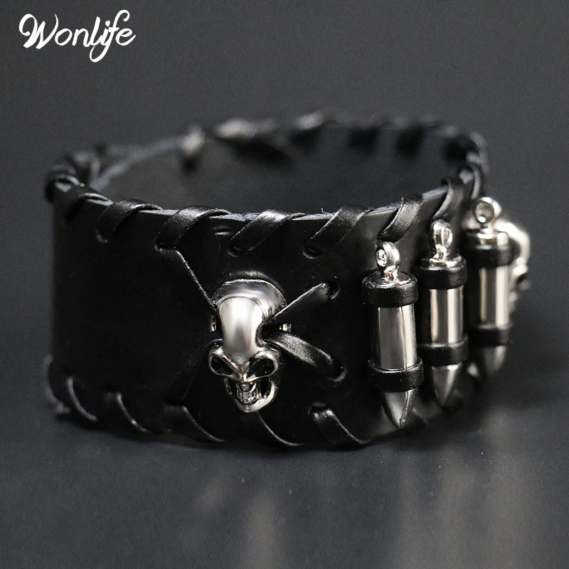 Кожаный браслет в форме пули стиле панк рок крутой Кафф|leather bangle|leather braceletbangle leather