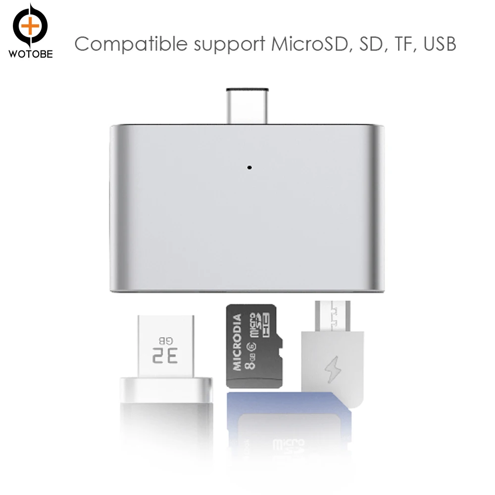Концентратор USB C с 2 0 картридеры SD/TF совместимые MacBook Pro 13/15 (Thunderbolt 3) Mac Air Surface Galaxy S10/