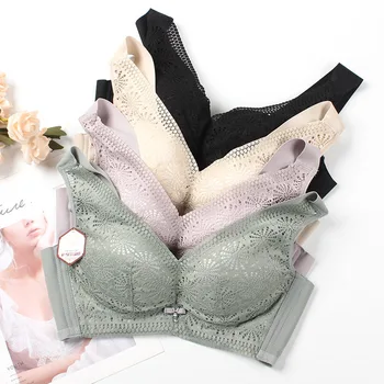 

Vest Underwear Women's Thin Lace Sexy Wireless Gather Close Furu Big Chest Significantly Jonesy Beauty Bra