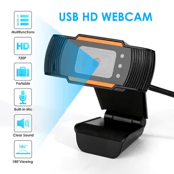 

New 480/720/1080P USB HD Webcam w/Mic 180 Degree Wide Angle Web Camera for Business Conference Noise Reduction Video Recorder