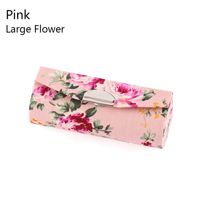 Women Makeup Storage Box Lipstick Case Retro Embroidered Flower Designs Lip Gloss Box With Mirror Packaging Fashion Gift