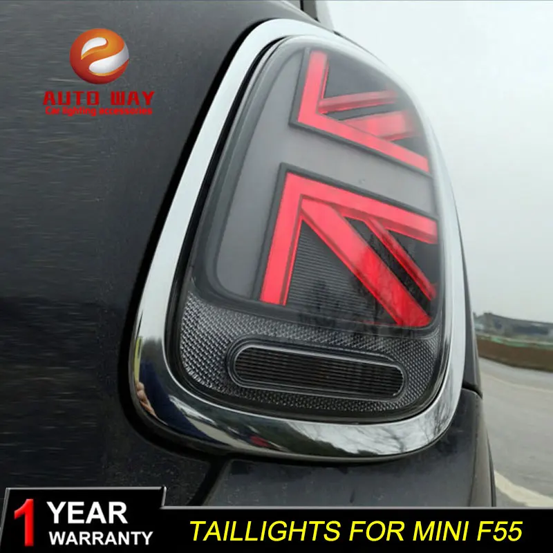 Набор для автостайлинга для BMW MINI F55 F56 F57- светодиодные задние фонари противотуманная лампа задняя лампа DRL+ тормоз+ Парк+ Сигнальные огни - Цвет: Черный