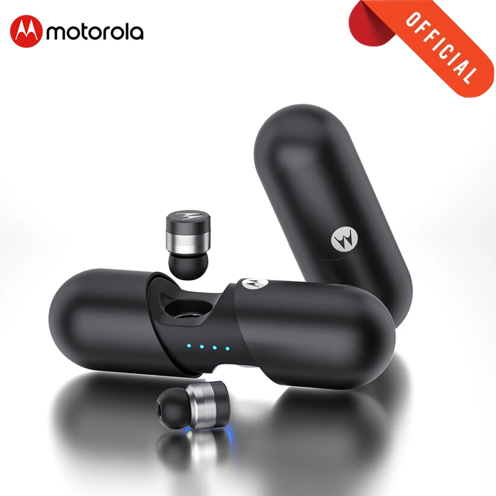 Motorola VB400 Free True Wireless Earphone TWS Bluetooth 5.0 Noise Reduction VerveBuds 400 IPX6 Waterproof Touch Headphone Black