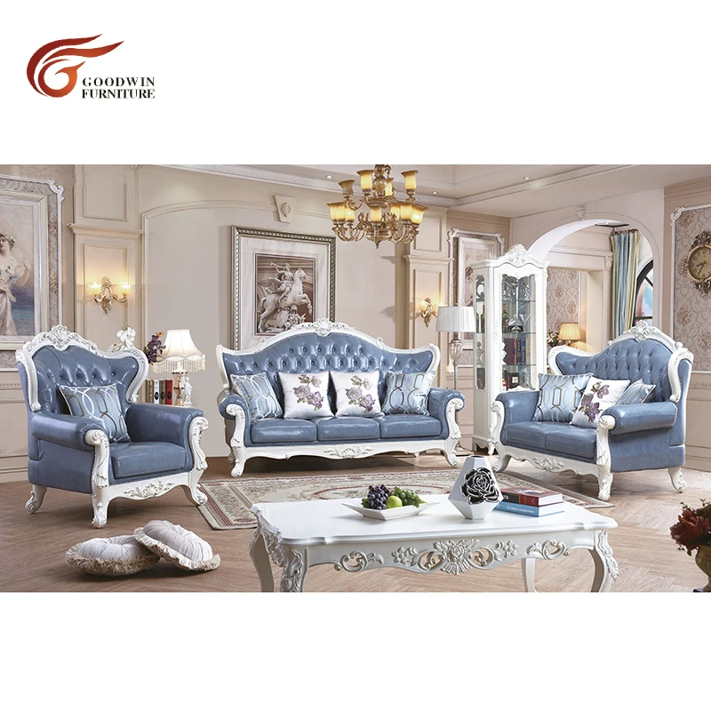 Европейский стиль гостиной из натуральной кожи диван мебель от Goodwin производитель WA522