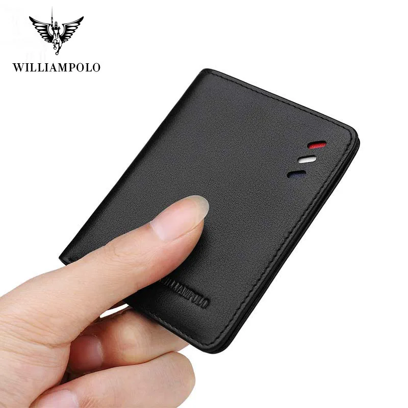 100% Ultra-thin Compact Small wallet Handmade Card holder men Cad Holder Short Design New