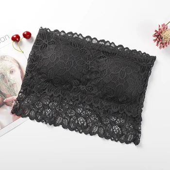 

Women Strapless Summer Bra Underwear Sexy Lingeries Wrapped Chest Female Padded Lace Tube Top