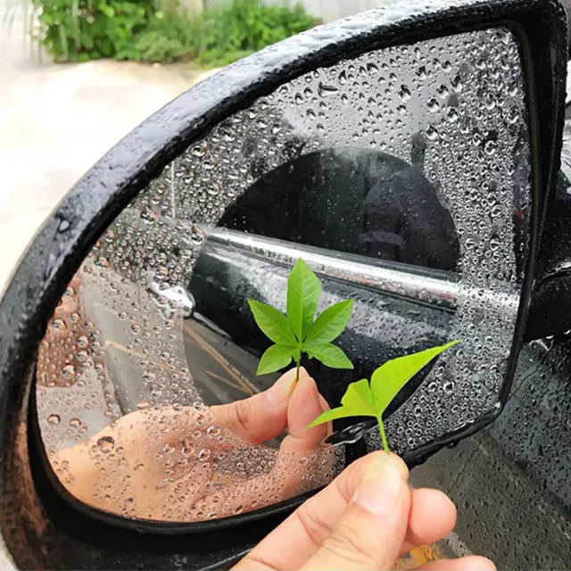 6PC car rear view mirror rain film 2pc10x10cm round bare film 2pc10x14.5cm elliptical bare film 2pc17.5x20cm side window 30N (2)