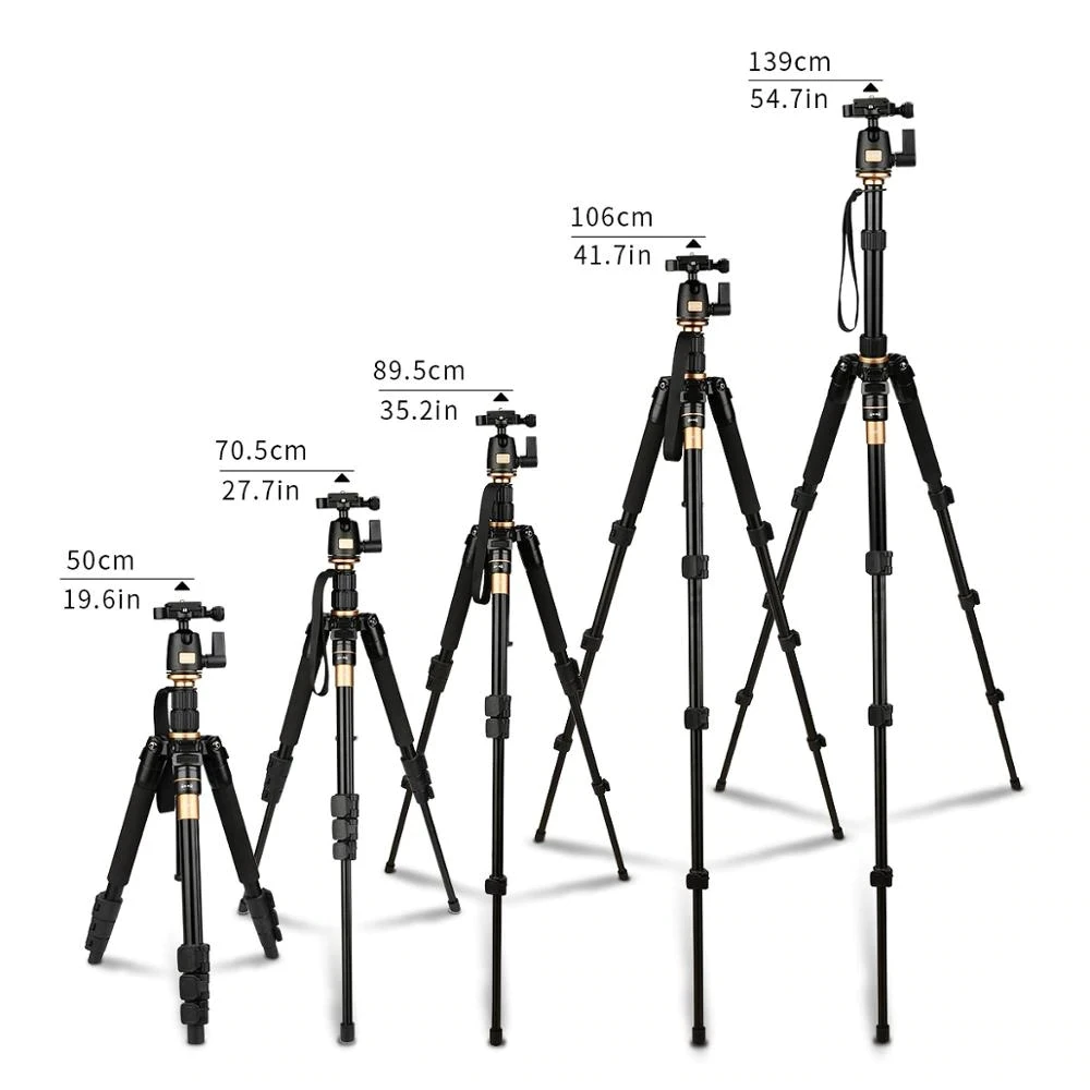 AFAITH QZSD Q555 Tripod for DSLR Camera Ultra Compact Lightweight Aluminum Travel Monopod with Ball Head Quick Release Plate