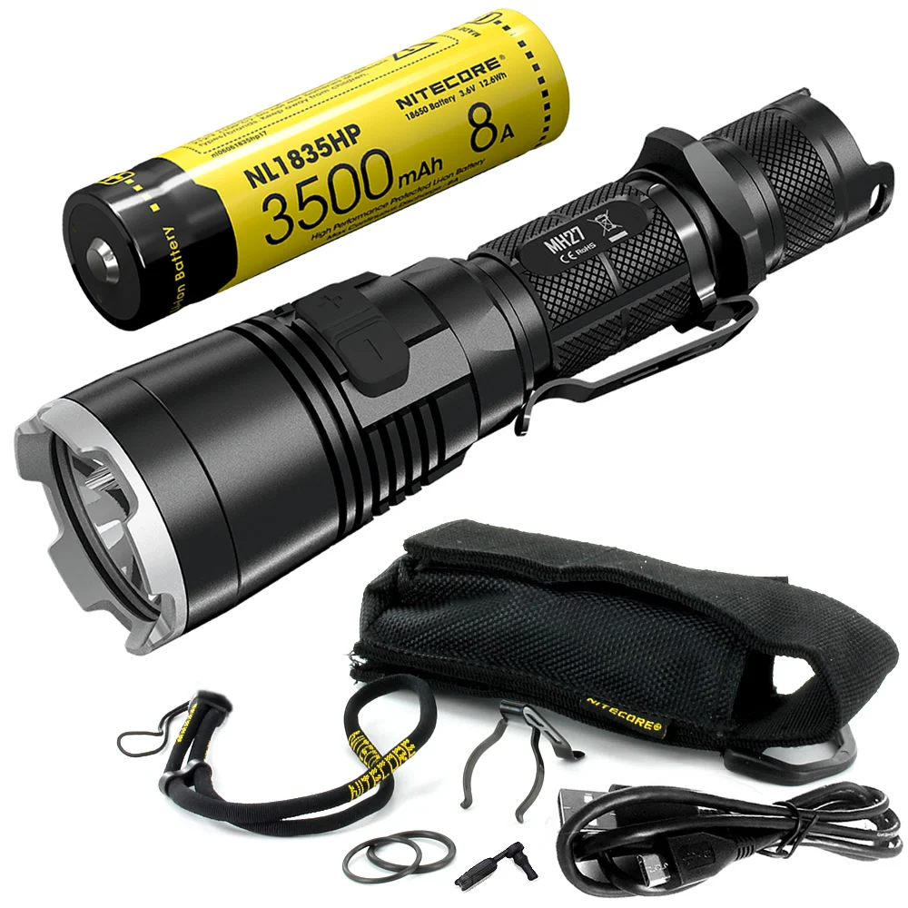 NITECORE MH27+ 18650 Батарея USB Перезаряжаемые фонарик CREE XP-L HI V3 1000LM RGB светодиодный высокой яркий EDC фонарь