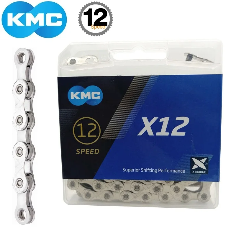 Серебряные 126 звенья KMC X12 С MissingLink 12-скоростная велосипедная цепь горный
