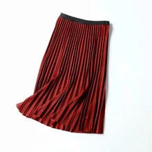 Плиссированная юбка средней длины, Женская винтажная черная юбка с высокой талией, женские винтажные корейские юбки, длинные плиссированные юбки, зимние опрятные