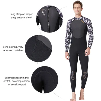 

Winter 3MM Neoprene Wesuit for Spearfishing Back Zip Scuba Diving Wesuit Men Underwater Fishing Diving Suit Thermal Swim Wetsuit