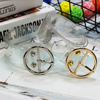 

Heart Belts For Women Resin Cute Transparent Belt Jeans Dress Waist Strap Pin Buckle Harajuku Ladies Round PVC Clear Belt